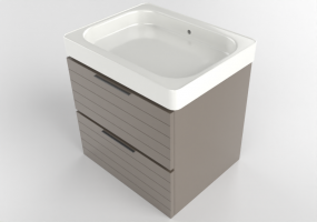 3D Waschbecken - Schrank aus lackiertem Holz mit Aufsatzwaschbecken - Ikea - Godmorgon - Odensvik