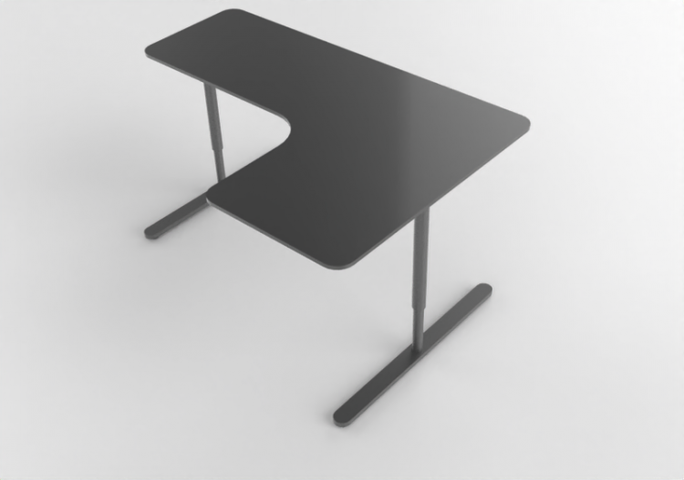 Escritorios 3D - Escritorio de madera lacada - Ikea -...
