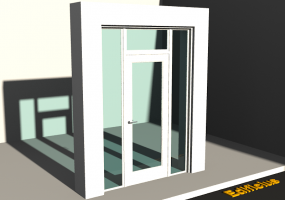 Esquadria 3D - Almofadada P[R] 1FB[1V]+2BANDLAT+1BAND