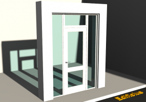 3D Tür/Fenster - Kassettentür T[R] 1DF[2G]+2SL+1OBL