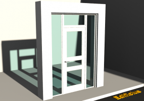 Esquadria 3D - Almofadada P[R] 1FB[3V]+2BANDLAT+1BAND
