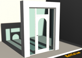 Esquadria 3D - Almofadada P[R] 1FB[1V_AR]+2BANDLAT+1BAND