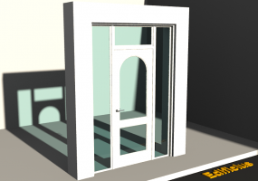 Esquadria 3D - Almofadada P[R] 1FB[2V_AR]+2BANDLAT+1BAND