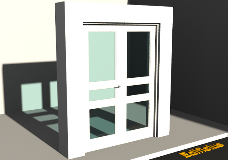 Esquadria 3D - Almofadada P[R] 2FB_SIM[3V] - ACCA software