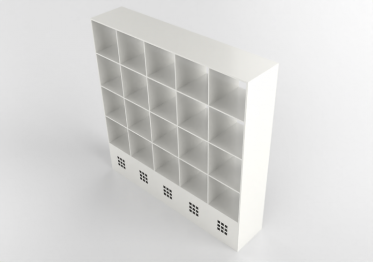 3D Bücherregal und Behälter - Bücherregal aus lackiertem...