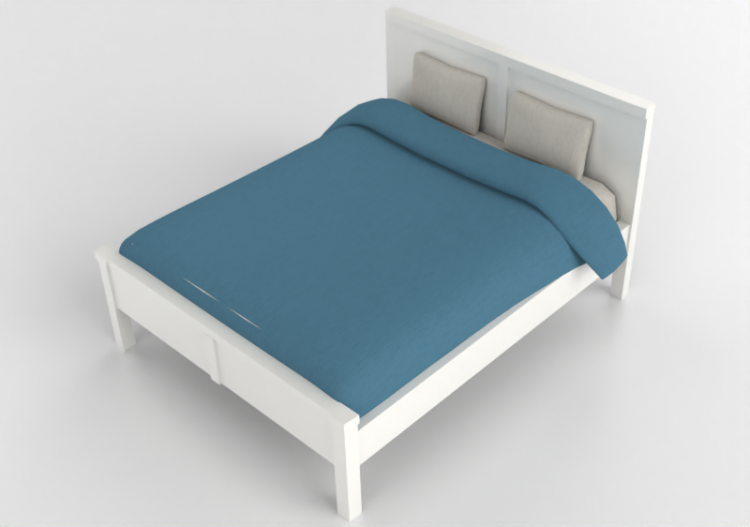 Camas 3D - Cama de casal de madeira envernizada - Ikea -...