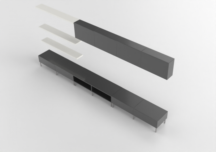 Móveis 3D - Composição p/ sala de estar - Ikea - Besta -...