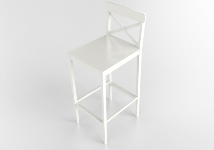 Chaises 3D - Tabouret en bois laqué - Ikea - Ingolf - ACCA...