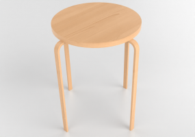 3D Chairs - Wooden stool - Ikea - Frosta