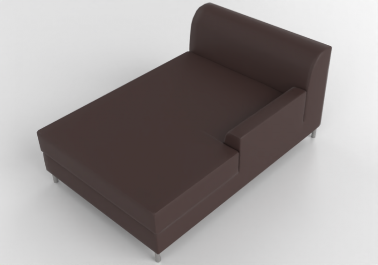 Sofás 3D - Sofá com chaise de couro - Ikea - Kramfors -...