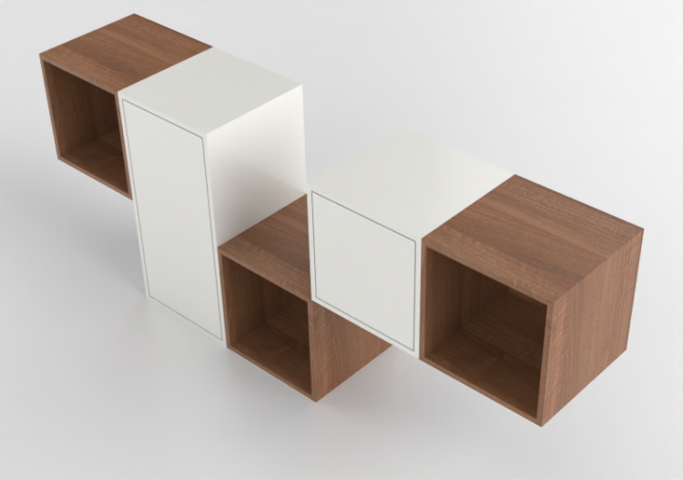 Mobili 3D - Composizione di mobili in legno - Ikea - Eket -...