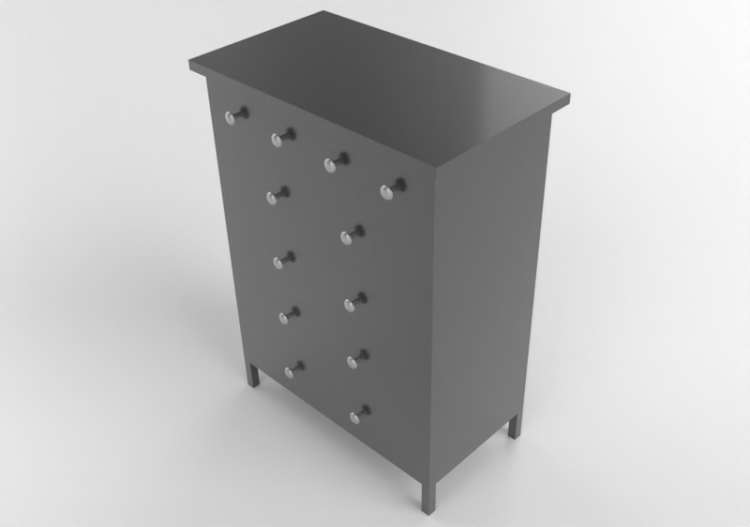 3D Furniture - Lacquered wood furniture - Ikea - Hemnes -...