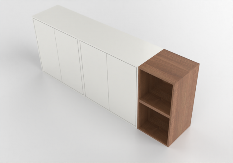 Mobili 3D - Composizione di mobili in legno laccato - Ikea...