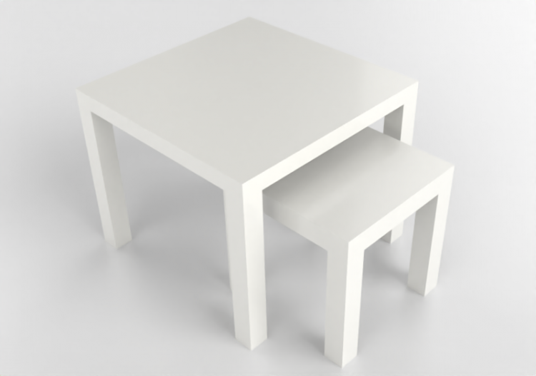 Tables 3D - Composition petites tables en bois laqué - Ikea...