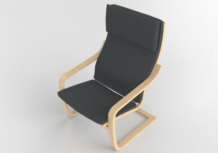 Divans 3D - Fauteuil en tissu - Ikea - Poang - ACCA...