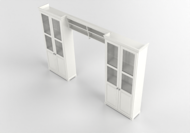 Librerie 3D - Composizione di librerie in legno laccato -...