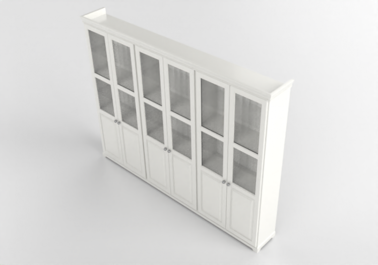 Librerie 3D - Composizione di librerie in legno laccato -...