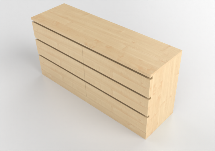 Armarios y Cómodas 3D - Cajonera de madera - Ikea - Malm -...