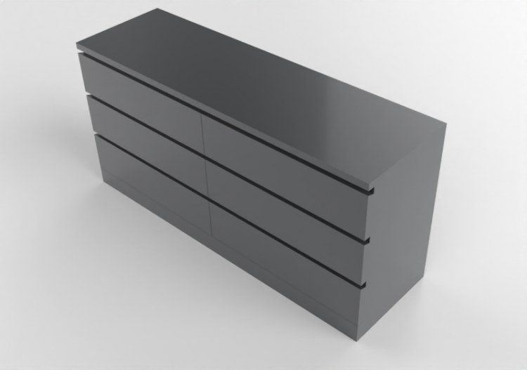 Wardrobes and Cabinets 3D - Chest of drawers in lacquered...