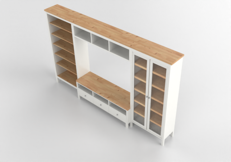 3D Furniture - Composition of furniture for TV in lacquered...
