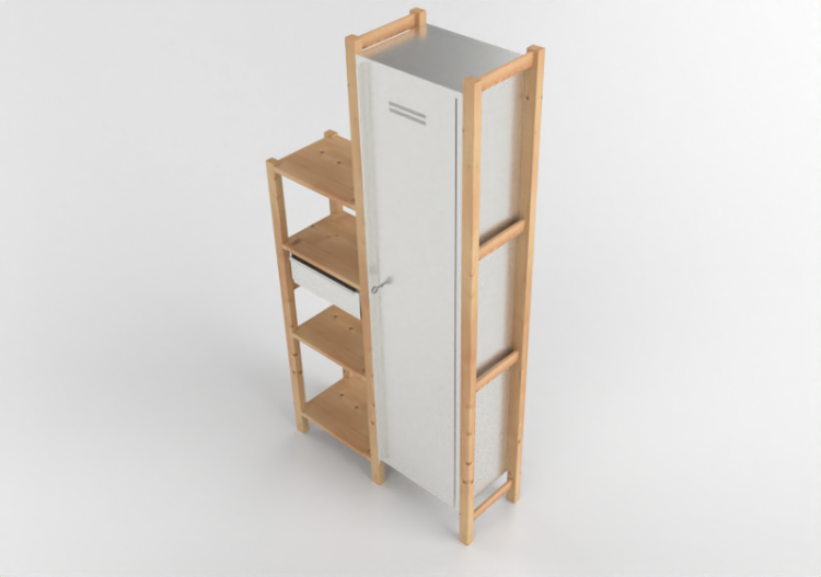 Librerías y Contenedores 3D - Composición de estanterías -...