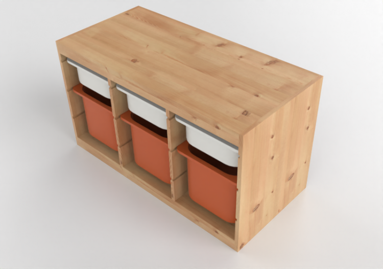 Estantes 3D - Composição c/ caixas organizadoras - Ikea -...