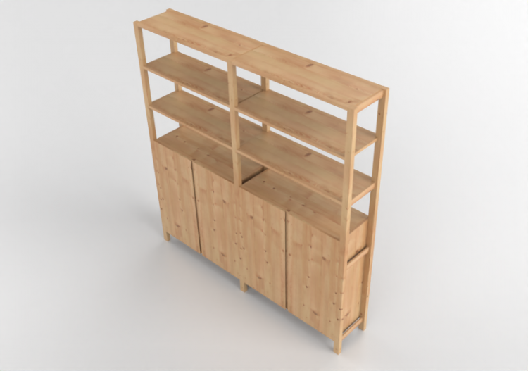 Bibliothèque 3D - Combinaison d'étagères - Ikea - Ivar -...