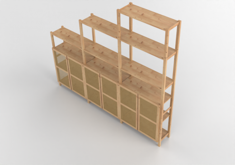 3D Book shelf - Shelf composition con anta - Ikea - Ivar -...