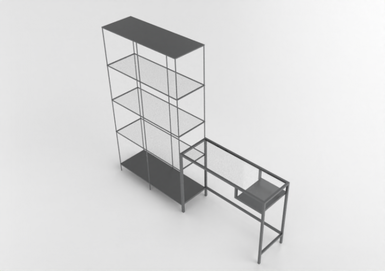 3D Book shelf - Furniture composition - Ikea - Vittsjö -...