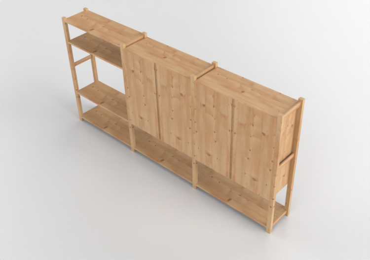 3D Bookshelves and Containers - Shelf composition - Ikea -...