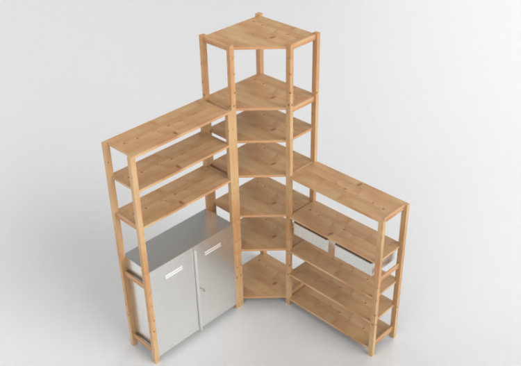 Librerías y Contenedores 3D - Composición de estanterías -...