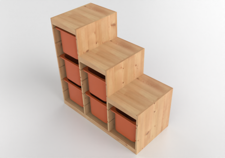 Librerie 3D - Composizione con contenitori - Ikea - Trofast...