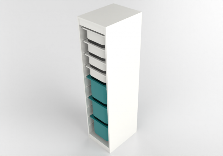 Bibliothèque 3D - Combinaison avec bacs - Ikea - Trofast -...