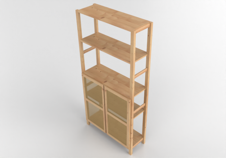 Librerías y Contenedores 3D - Estantería con puertas de...