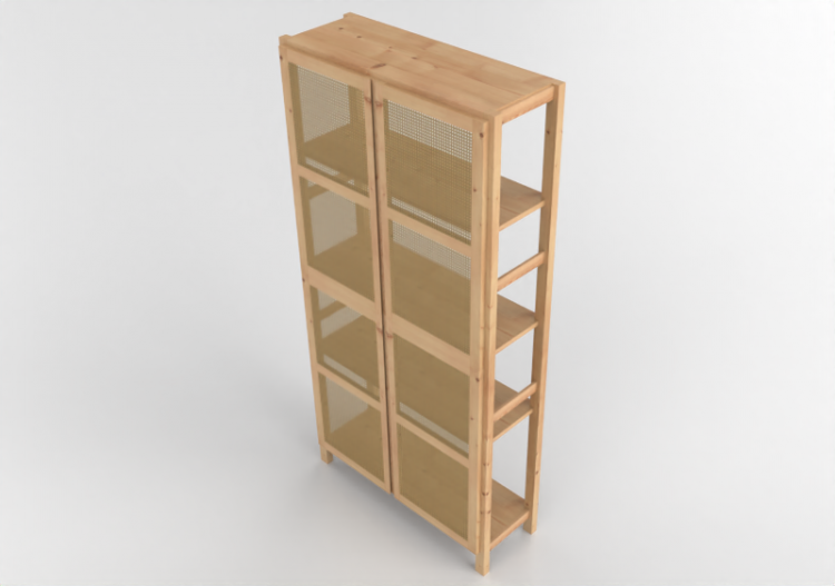 Librerie 3D - Scaffale con ante in legno - Ikea - Ivar -...
