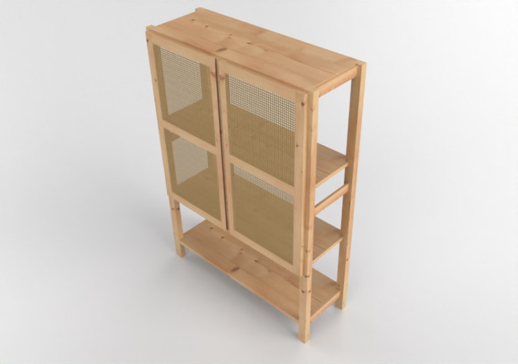 Librerías y Contenedores 3D - Estantería con puertas de...
