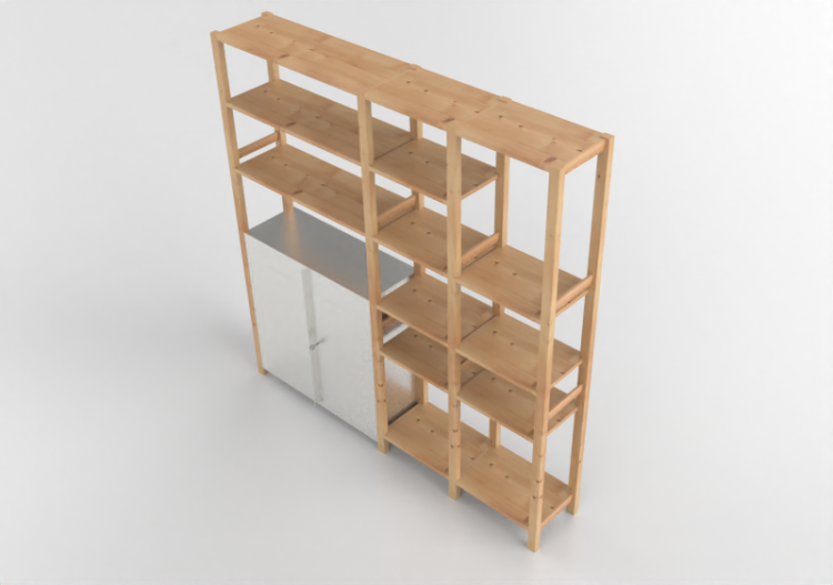 Bibliothèque 3D - Combinaison d'étagères - Ikea - Ivar -...