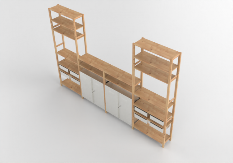 Librerías y Contenedores 3D - Composición de estanterías -...