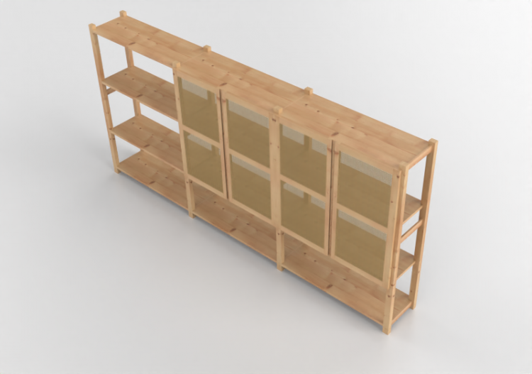 Librerie 3D - Composizione di scaffali con anta - Ikea -...