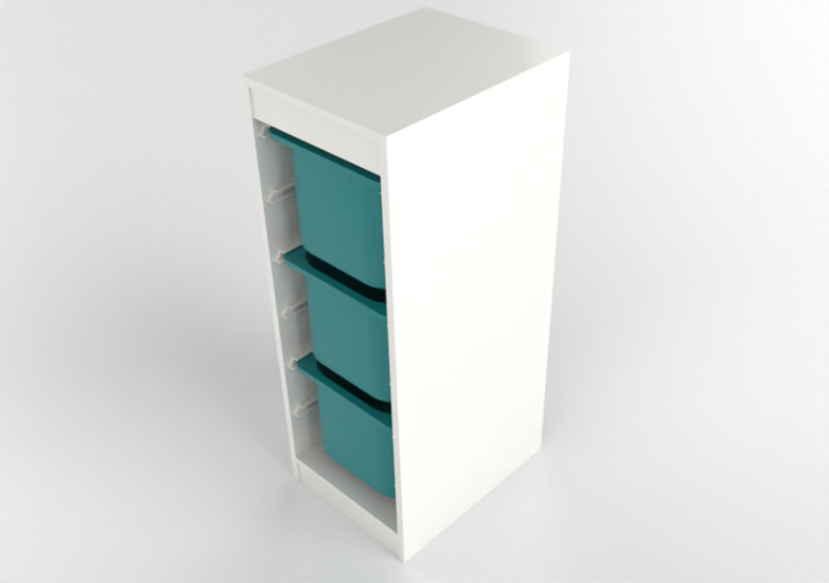 Bibliothèque 3D - Combinaison avec bacs - Ikea - Trofast -...