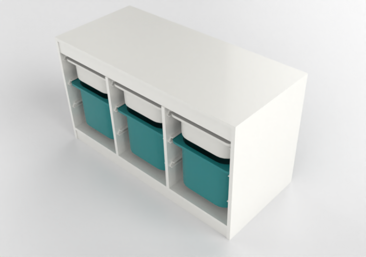 Bibliothèque 3D - Combinaison avec bacs - Ikea - Trofast -...