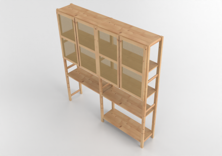 Estantes 3D - Composição de estantes com porta - Ikea -...