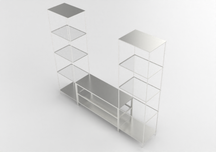 Librerías y Contenedores 3D - Composición para TV - Ikea -...
