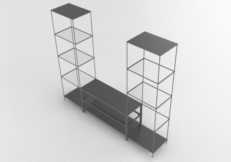 Librerías y Contenedores 3D - Composición para TV - Ikea -...