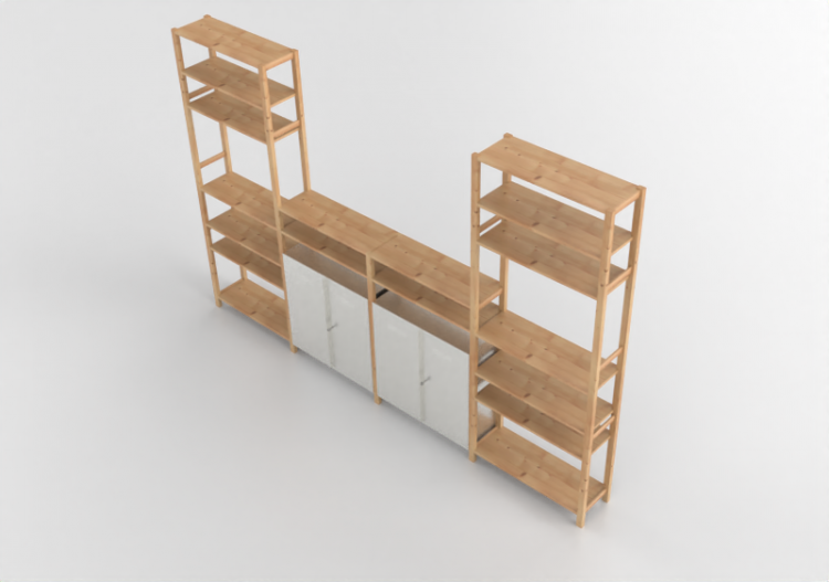 Librerías y Contenedores 3D - Composición de estanterías -...