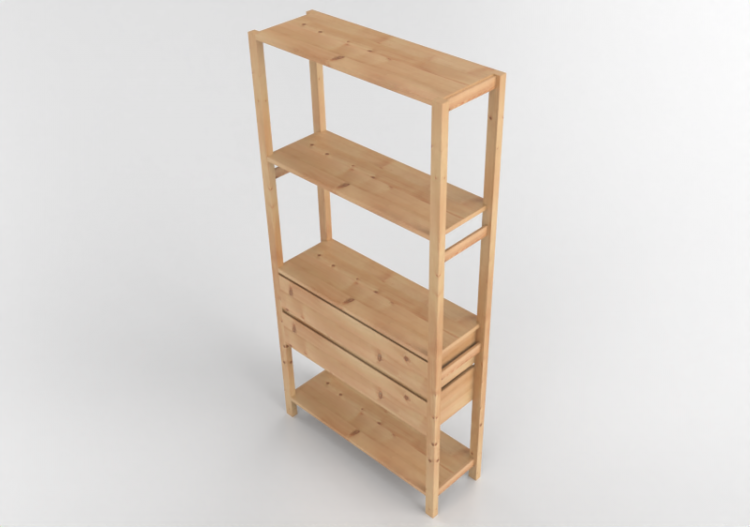 3D Bookshelves and Containers - Shelf composition - Ikea -...