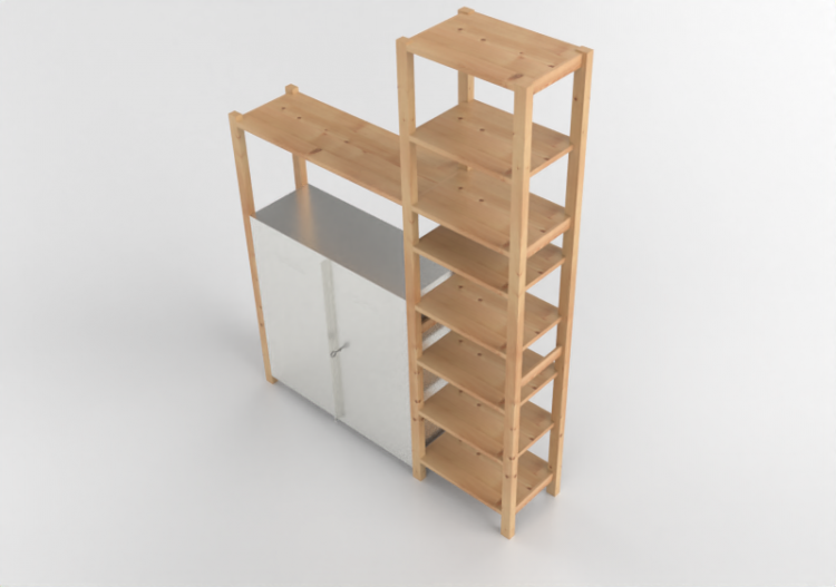 Librerías y Contenedores 3D - Composición de estanterías -...