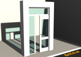 3D Tür/Fenster - Kassettentür T[R] 1VST[2G]+1SL+1OBL