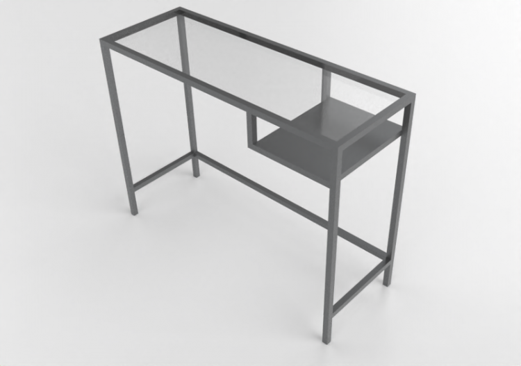 Escrivaninhas 3D - Escrivaninha de vidro - Ikea - Vittsjö -...