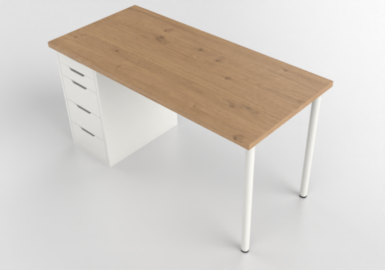 Bureaux 3D - Bureau en bois - Ikea - Alex - Lagkapten -...